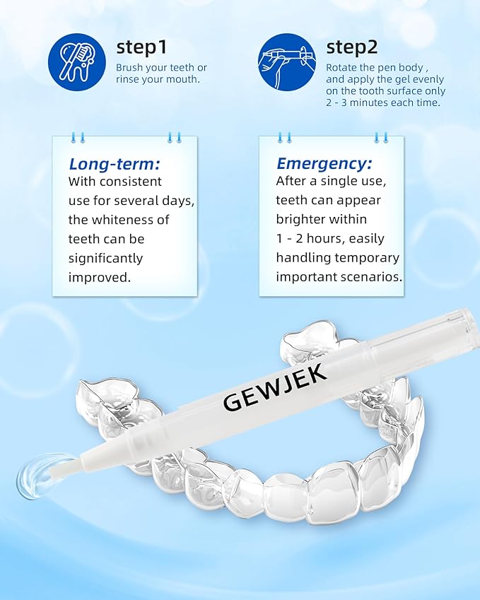 Teeth Whitening Pen, 35% Carbamide Peroxide Gel, Tooth Paint & Teeth Whitening Gel as Effective Tooth Whitener, Removes Tough Stains Coffee, Wine, Tea, Sensitive Teeth-Friendly, Travel-Portable(3 Pcs)