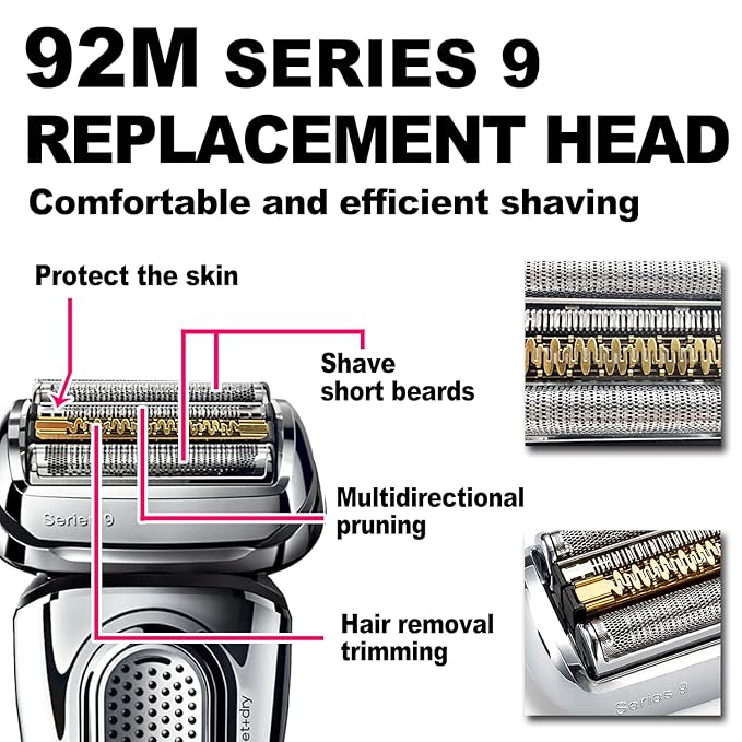 92M Series 9 Braun Electric Shaver Replacement Head for Men Razor Shaving Blades Compatible with 92M Braun Replacement Electric Shaver Heads 9290cc 9291cc 9370cc 9293s 9385cc 9390cc 9330s 9296cc