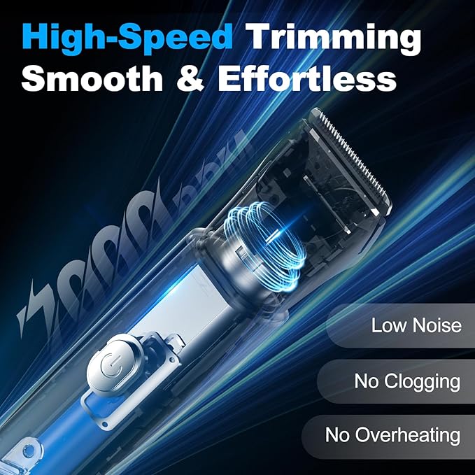 Electric Razor for Men: Manscape Body Trimmer for Mens Gifts, Electric shavers, IPX7 Waterproof, USB-Rechargeable,Replaceable Blade, Blue