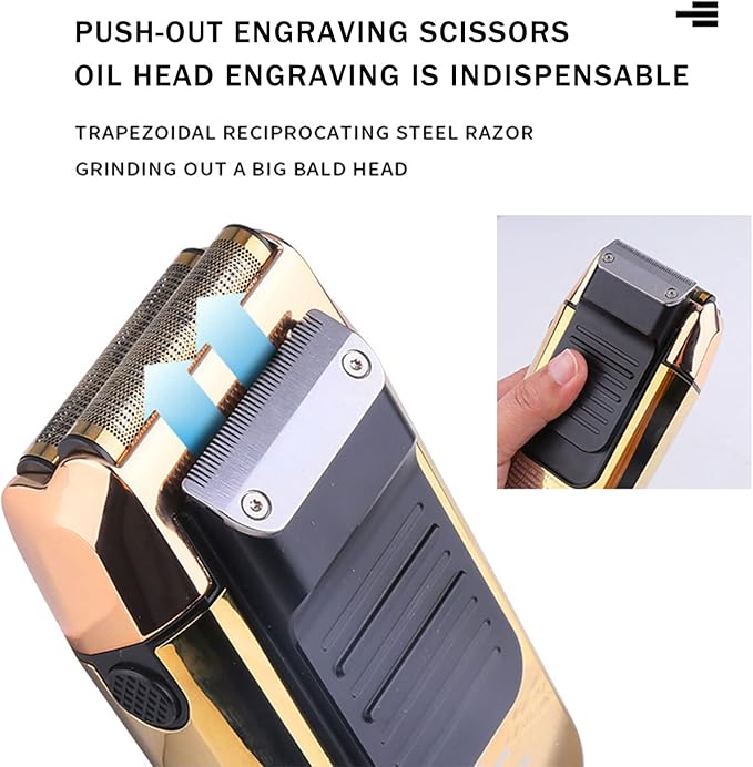 KEMEI Electric Razors for Men, LCD Display Cordless Men's Razors, USB Rechargeable with Pop-up Beard Trimmer Best Worldwide Travel Gift, Model KM 2028, Gold