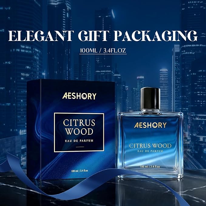 Aeshory Luxury Unisex Perfume, 3.4 FL OZ Long Lasting Eau De Parfum Cologne For Men & Women, Aromatic Citrus Wood Fragrance for Date & Gift, Fresh Scent Perfume Spray