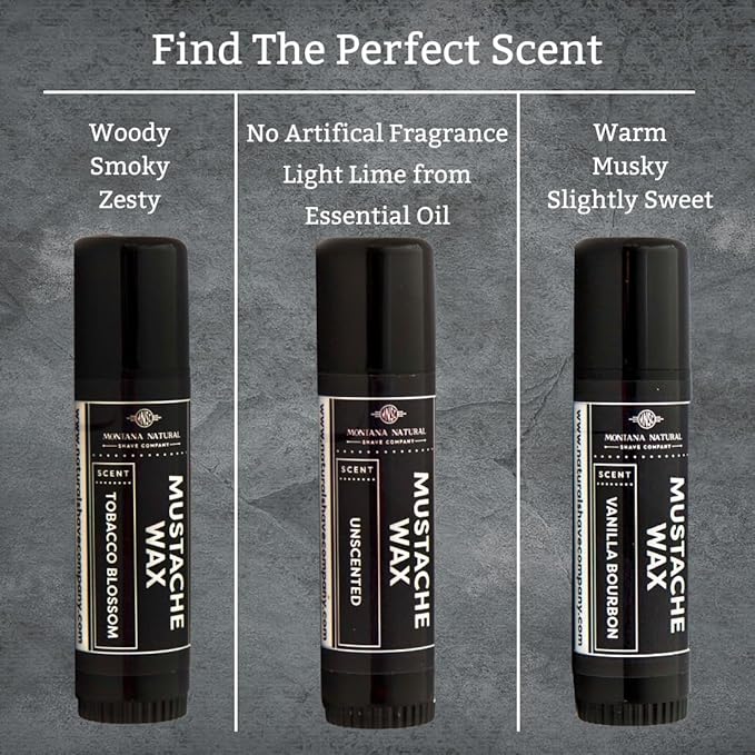 MNSC Fragrance Free Artisan Made Mustache Wax - Medium Hold Balm- All-Natural Beeswax and Plant-Based Oils, Petroleum-Free, Hypoallergenic Ingredients, Handmade in USA
