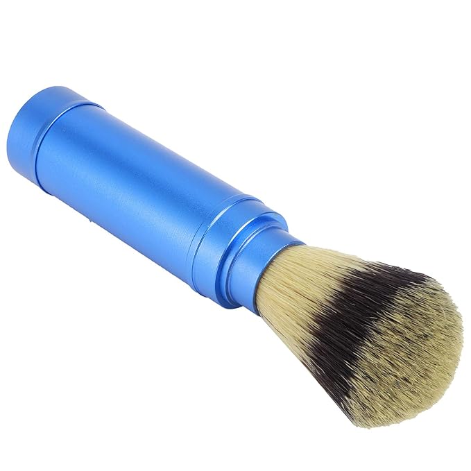 Beard Brush, Shaving Brush, Men Portable Beard Brush Travel Foaming Shaving Brush Grooming Tool Aluminum + Brush Hair Material, Beard Brush