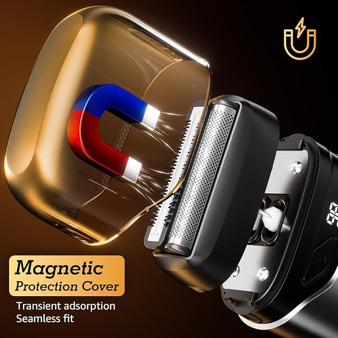 Mini Electric Razor for Men:Foil Shavers for Men, IPX7 Waterproof Cordless Razor with LED Display & Fast Charge - End High - Micro-Comb Technology & Precision Blades