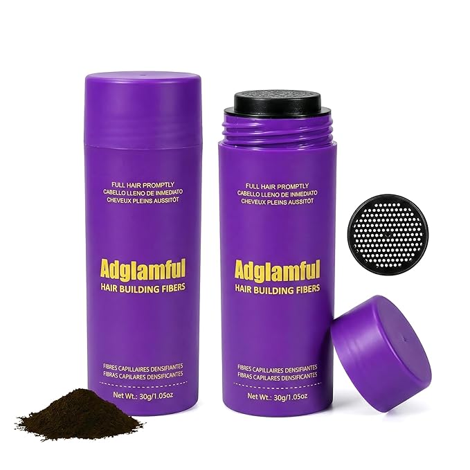 2Pcs Hair Building Fibers – Natural-Looking Hair Thickening Powder for Instant Fuller Appearance, Long-Lasting, Lightweight & Easy to Apply, 30g x 2 – Medium Brown