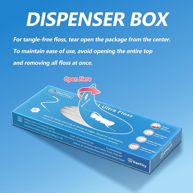 3-in-1 Orthodontic Floss for Braces, 160 Pre-Cut Strands with Threader & Spongy Brush, Specialized Teeth Cleaning for Teens and Adults with Bridges or Implants, 2 Pack