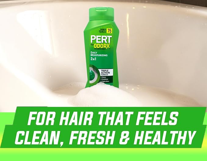 PERT 2 in 1 Complete Clean Shampoo and Conditioner - Mens Shampoo for Daily Use - Hair Conditioner for Men - Removes Dirt, Oil, and Build Up - 4 pc
