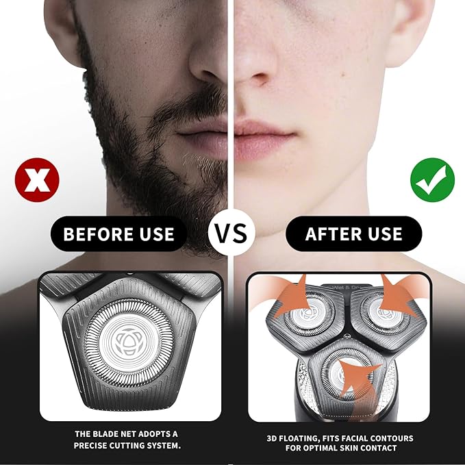SH71/50 Shaving Heads Compatible with Phili*s Shavers Series S5000 (S5XXX),S7000 (S7XXX) for RQ12/70, RQ12/60, SH60/70, and SH70/70 (grey)