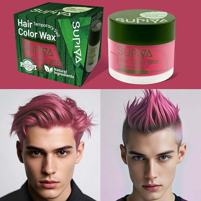 Temporary Hair Styling Color Wax, Green Blue Purple Red Hair Dye Color Wax Washable Natural Instant Hair Coloring Cream for DIY Hairstyle for Kids Men Women(#106)