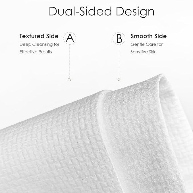 Disposable Face Towels XL, 10"x12" Ultra Soft & Thick Dry Wipes, Makeup Remover & Facial Cleansing Towels for Sensitive Skin, 50 Count, 1 Pack