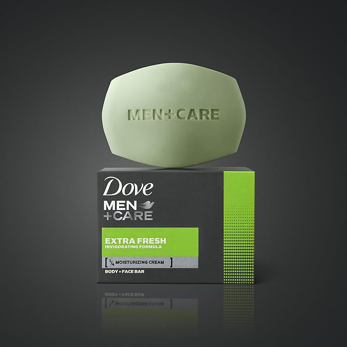 Dove MEN + CARE 3 in 1 Cleanser for Body, Face, and Shaving to Clean and Hydrate Skin Extra Fresh Body and Facial Cleanser More Moisturizing Than Bar Soap 3.75 oz 6 Bars (Pack of 2)