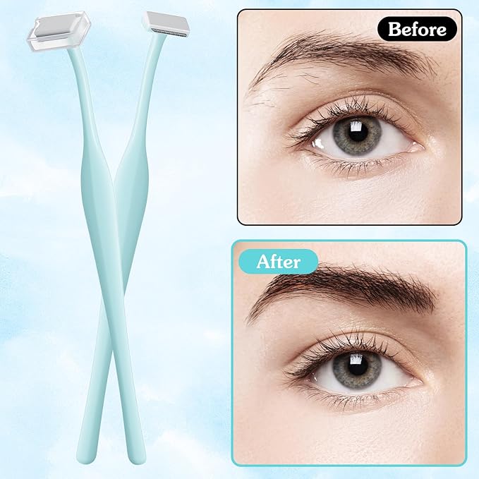 12 PCS Mini Eyebrow Razor, Eyebrow Razor Men Facial Razors for Women & Men with Protective Cover Facial Hair Removal Eye Brow Razors Eyebrows Trimmer Kit for Face and Eye Brow