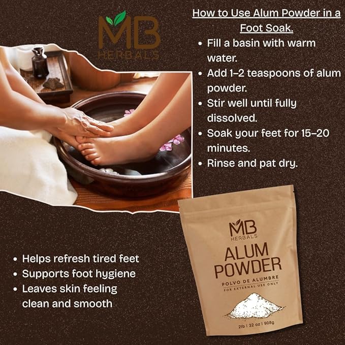 MB Herbals Alum Powder 100 Gram (3.5 oz) | Deodorant | After Shave | Leather Fabric and Paper Mordant | External Use Only
