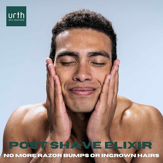 Urth Post Shave Elixir 2oz Razor Bump Treatment & Ingrown Hair Remedy for Men with Vitamins C and E for Soothes & Restores Skin