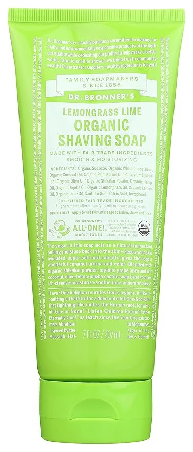 Dr Bronners, Shave Gel Lemongrasss Lime Organic, 7 Fl Oz