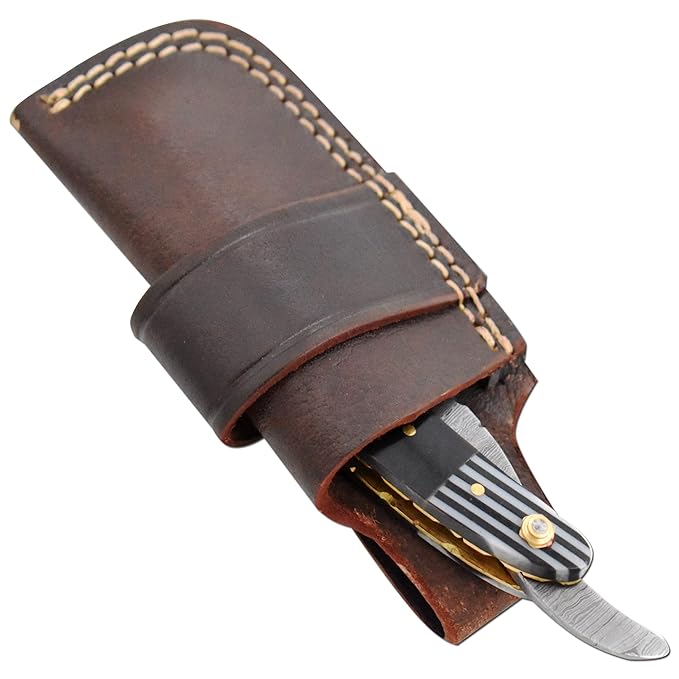 Straight Razor | Straight Edge-Razor Sharp High Hardness Real Damascus Steel Cutthroat Straight Edge-Blade | Barber Razor (328)