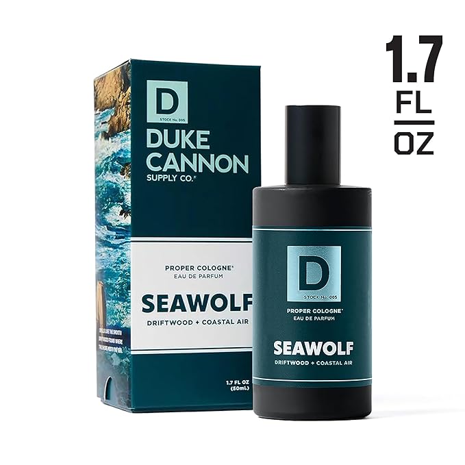 Duke Cannon Supply Co. Proper Cologne 2-Pack for Men – Sawtooth & Seawolf Eau de Parfum, Alpine Air Cedarwood + Driftwood Coastal Air Scents, Long-Lasting Masculine Fragrance, 1.7 Fl Oz.
