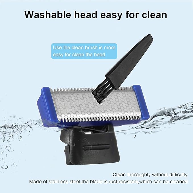 3PCS LinMei Solo Replacement Head and Shaver Charging Cord for Mens Solo Shaver Electric Trimmer with Clean Brush