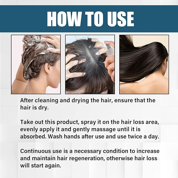 50ml Hair Growth Spray for Thinning Hair – Natural DHT Blocker with Ginseng & Biotin to Reduce Hair Loss, Stimulate Follicles & Regrow Fuller, Thicker Hair
