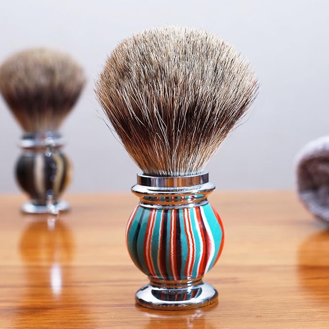 Professional Men's Shaving Brush Natural Pure Badger Hair Bristle Knot Barber Grade Daily Grooming Tool Gift for Husband Father Brother Boyfriend