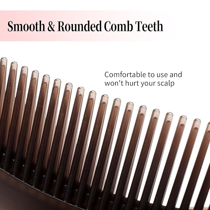 Dandruff Comb, Stainless Steel Fine Tooth Lice/Flea/Psoriasis Comb, Scalp Oil Buildup Removal Wide Hollow Tooth Button Hairbrush for Scalp Massage Care for Man Women and Kids (Black)