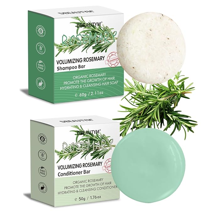 2 Pack Rosemary Shampoo Conditoner Bar Set,Thinning Hair-Volume Shampoo & Conditioner Bar for Men and Women,Hair Thickening & Regrowth Treatment,Hair Growth Soap for Anti-Hair Loss