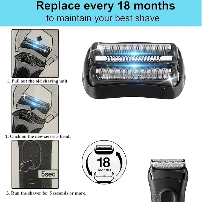 Series 3 21B Replacement Shaver Head, Compatible with S3 Razors 3040s, 300s, 310s, 320s, 3050cc, 360s, 370cc, 3090cc