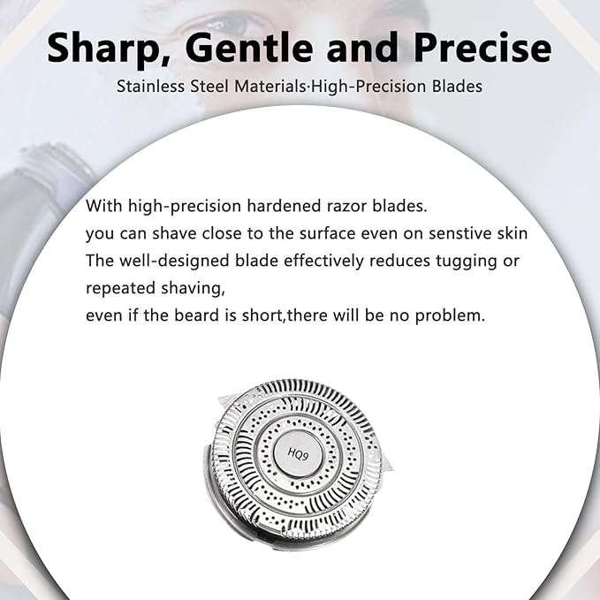 HQ9 Replacement Heads Blades Compatible with Philips HQ9 Shaver,HQ9190 8240XL PT/AT900 HQ8240/8260 PT920 8140XL 8260 L 8150XL,3 Pack