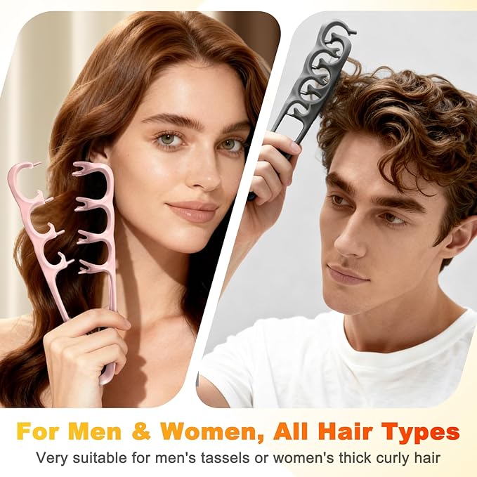 New Upgrade Texture Comb, Volumizing Wide-Tooth Hair Styling Comb, Fluffy Wide Tooth Curly Hair Comb, Men's Textured StylingComb, Fringe Parting Styling Accessory (2PCS)