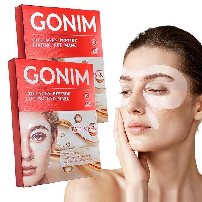 GONIM Under Eye Patches 360° Fit, Eye Mask with Collagen Peptide, Salmon DNA PDRN, Retinol, Caffeine & Niacinamide, Eye Patches for Puffy Eyes and Dark Circles, Travel Essentials 4 pairs x 2
