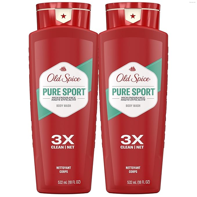 Old Spice Refreshing Body Wash for Men, High Endurance, 3X Defense, 24/7 Shower Fresh with Long Lasting Scent, Pure Sport Scent, 24 oz (Pack of 2)