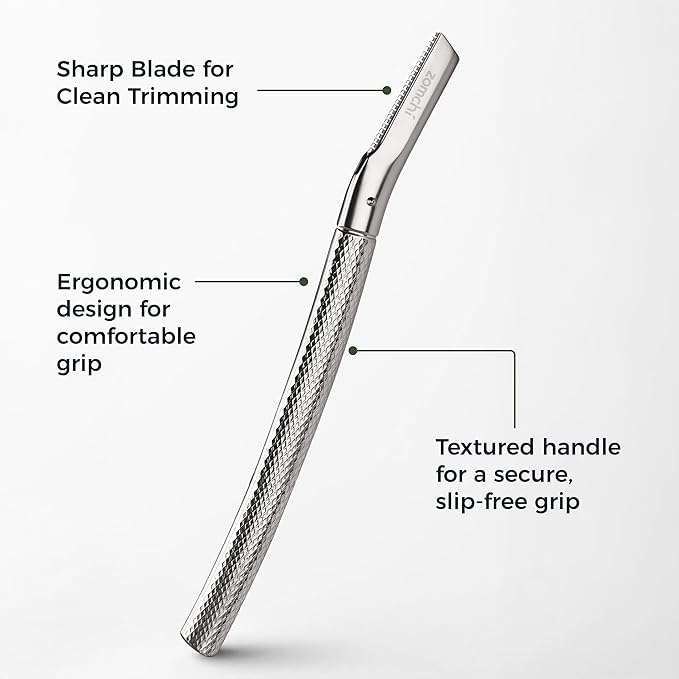 ZOMCHI Eyebrow Razor, Face Razors for Women&Men, Eyebrow Trimmer Shaper with Precision Cover,Facial Shaver with 6 Blades (Silver)