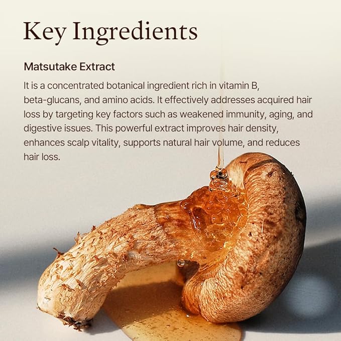 Korean Hair Thickening Shampoo with Matsutake mushroom, for Hair Loss and Hair growth – 300ml 100% Vegan, Paraben&Sulfate&Silicon Free - more than 8