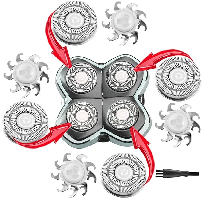 4pcs Head Shaver Replacement Blades for Skull Shaver Pitbull 4 Head Series and 3 Head Series