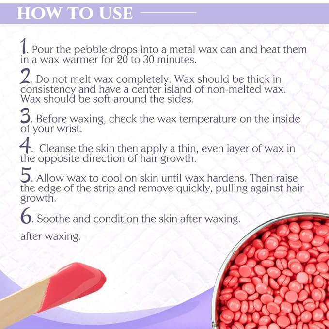 Satin Smooth Hard Wax Beads – Wild Cherry, Pebble Wax for Hair Removal on Sensitive Skin, Fine to Medium Hair, 35 oz