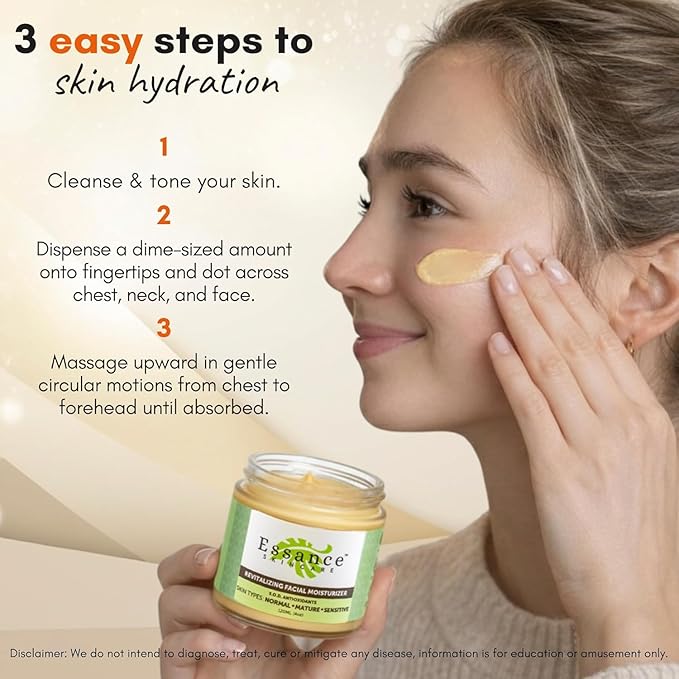 Essance Skincare Face Moisturizers 4 oz | Lightweight Moisturizer Face Cream with Sea Buckthorn | Facial Moisturizer for Women & Men | Face Cream for Dry, Oily & Sensitive Skin