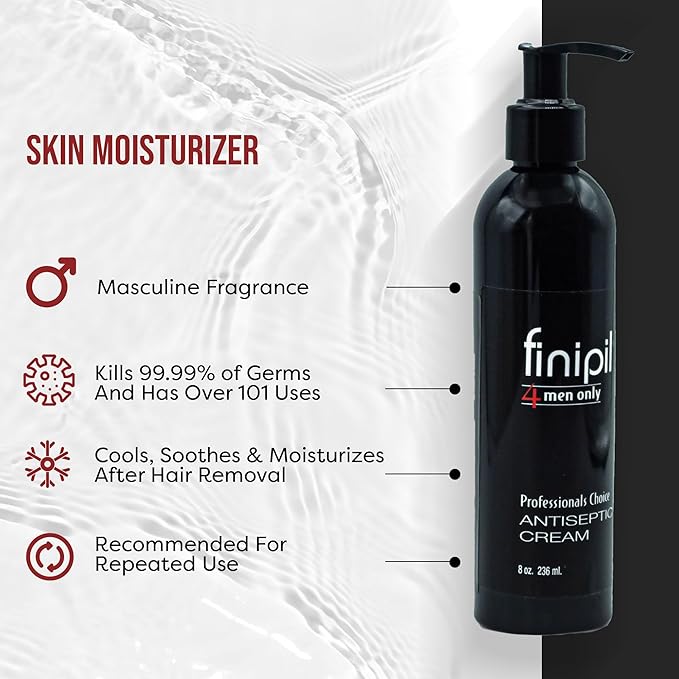 finipil Cream for Ingrown Hair for Mens After Shave 8 Fl oz, clear