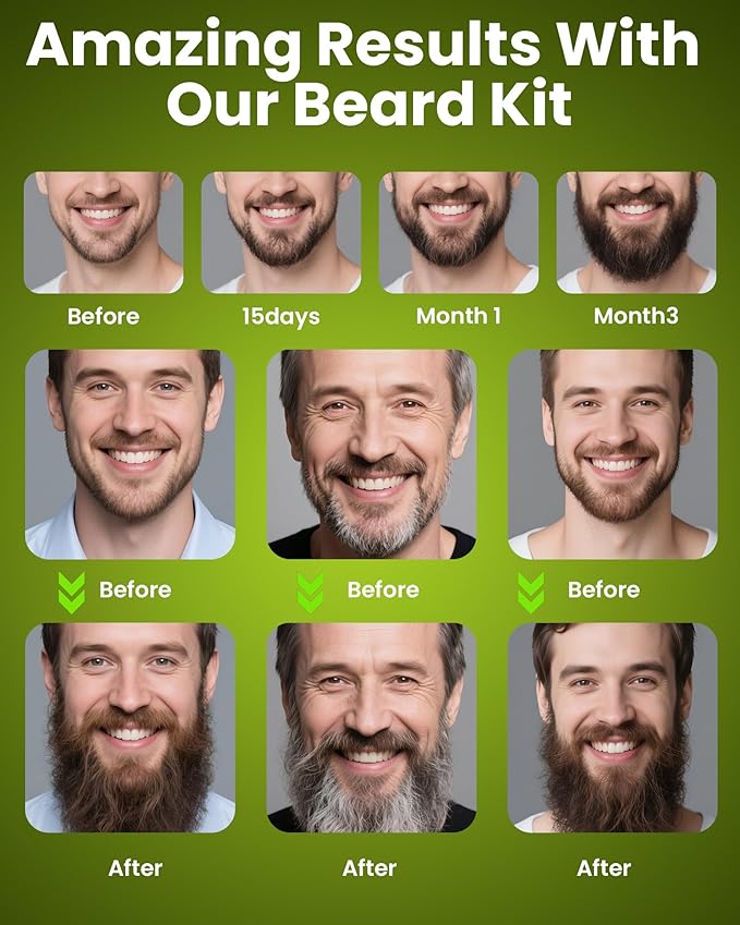 Comfy Mate Beard Kit for Men Grooming and Care: with Beard Shampoo & Conditioner Oil and Balm Brush Comb Scissors, Father's Day - Christmas - Birthday Gifts for Men Stocking Stuffers for Him Husband