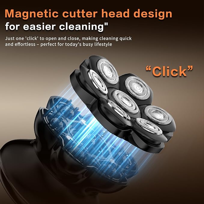 Head Shavers for Bald Men - Yinicare 7D Mens Razors for Shaving Electric Led Display Wet & Dry Bald Head Shaver Ipx6 Waterproof Shaver Type-C Charging