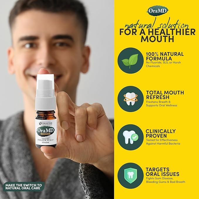 OraMD Fresh Breath Spray for Gum Health - 3-Pack, Bad Breath Treatment, Periodontal Disease Therapy, Fights Oral Pathogens, Reduces Gum Pockets & Plaque Build-Up