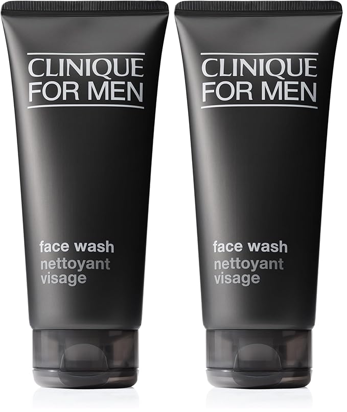 Clinique For Men Face Wash For Normal To Dry Skin Types | Mild Facial Cleanser | With Aloe Vera + Sucrose-| Cleanses + Refreshes,6.7 Fl Oz,(Pack of 2)