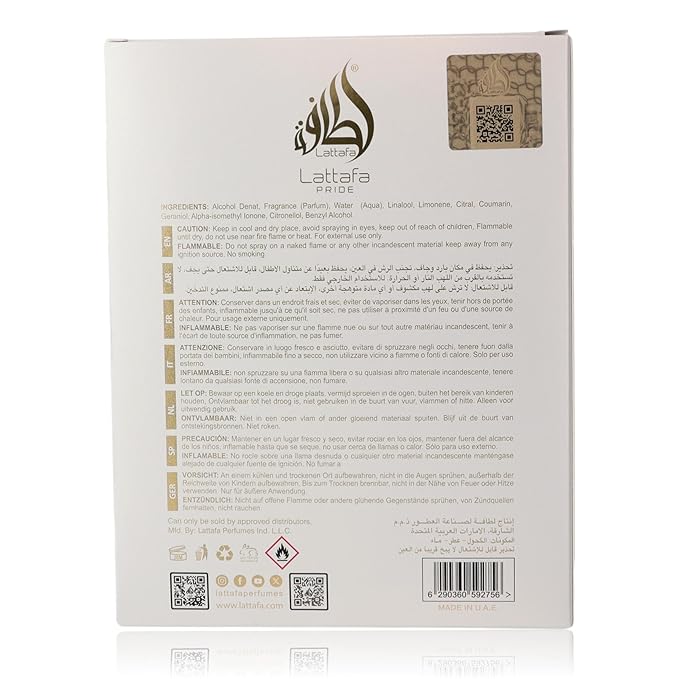 Lattafa Pride Kashan for Unisex Eau de Parfum Spray, 3.4 Ounce / 100 Ml