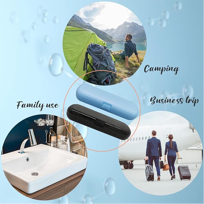 2 Pcs Electric Toothbrush Travel Case, Portable Travel Toothbrush Holder for Electric Toothbrush Set (White and Black)