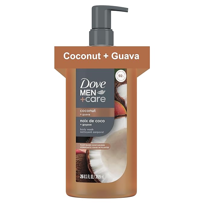 DOVE MEN + CARE Plant-Based Coconut + Guava Body Wash for Men For Moisturized Skin 26 Fl Oz