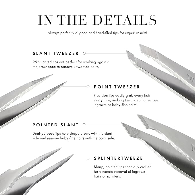 Tweezerman Exclusive Tea Rose Full Slant Tweezer and Brush