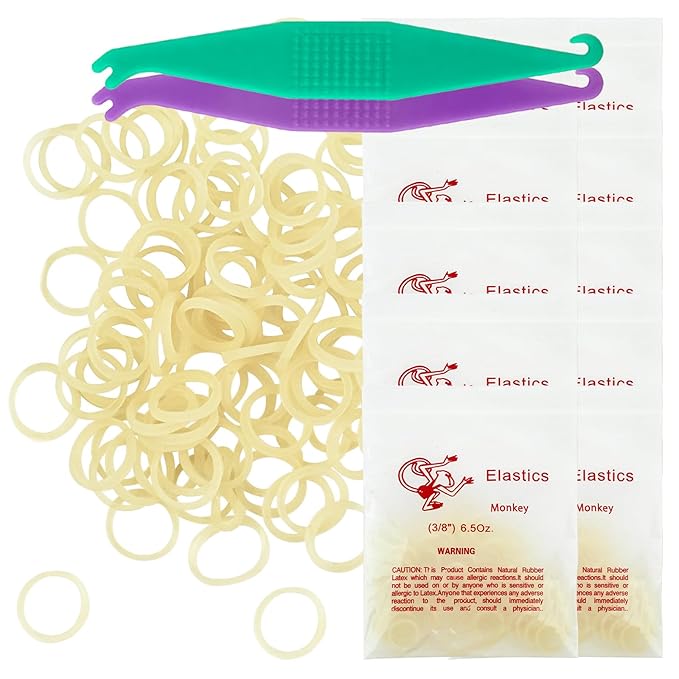 Orthodontic Rubber Bands for Braces 3/8'' Heavy 6.5 oz, 1000 Pcs Dental Intraoral Elastic Bands