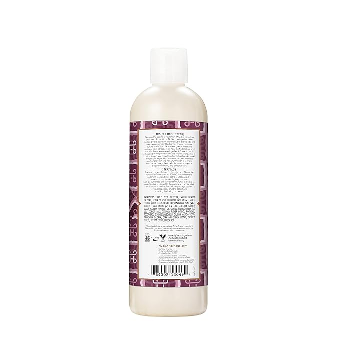 Nubian Heritage Body Wash Goats Milk and Chai Soothing & Hydrating Body Cleanser Made with Fair Trade Shea Butter, 13 oz