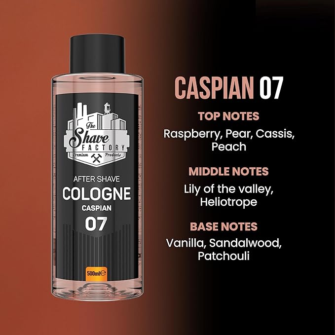 the shave factory After Shave Cologne Series - Cologne for Men, Aftershave for Men, Refreshes and Relieves Face and Skin (07 Caspian)