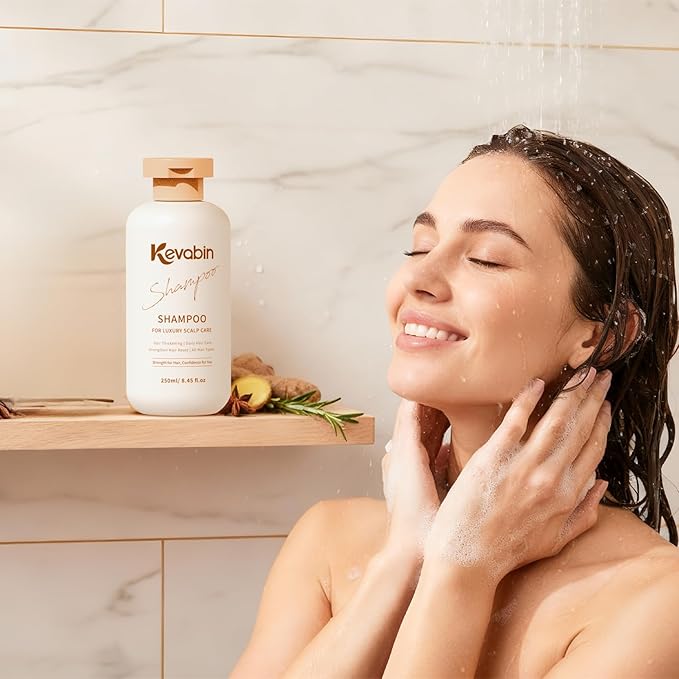 Hair Growth Shampoo for Thinning Hair for Women & Men, Thickening & Strengthening Hair Roots with Gently Cleanse to Prevent Hair loss - Biotin Shampoo with Ginger, Caffeine, Rosemary, Ginseng