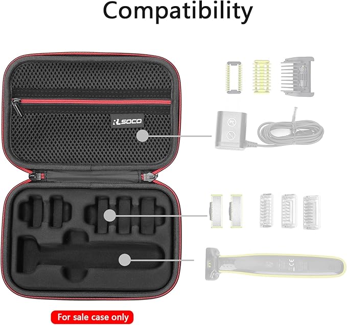 RLSOCO Hard Case for Philips Norelco OneBlade 360 & OneBlade Hybrid Electric Beard Trimmer and Shaver.Fits for Philips QP2724/90,QP2834/70,QP4631/90,QP4530/90,QP2630/70,QP1424/10,QP2520/90 and More